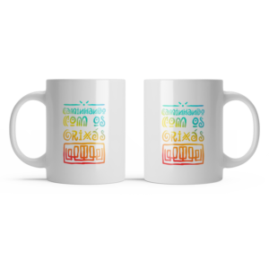 Caneca de Cerâmica Branca – Fechado com os Orixás