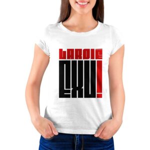 Camiseta Feminina Branca – 100% Algodão – Laroiê EXU
