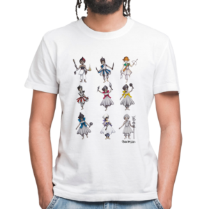 Camiseta Unissex Branca – 100% Algodão – Orixás – Gagau Bastos