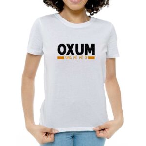 Camiseta Feminina Branca – 100% Algodão – Oxum
