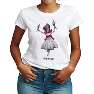 Camiseta Feminina Branca – 100% Algodão –  Iansã – Gagau Bastos
