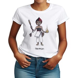 Camiseta Feminina Branca – 100% Algodão – EXU – Gagau Bastos