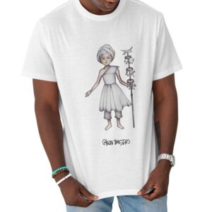 Camiseta Unissex Branca – 100% Algodão – Oxalá – Gagau Bastos
