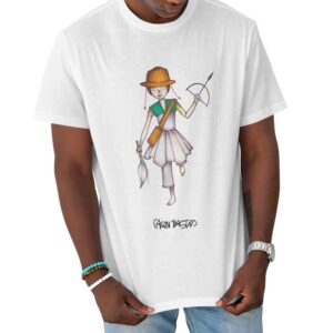 Camiseta Unissex Branca – 100% Algodão – Oxossi – Gagau Bastos