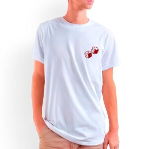 Camiseta Unissex Branca – 100% Algodão – Dados Zé Pilintra